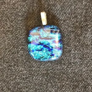Handmade dichroic glass pendant